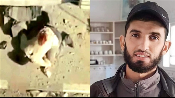 This is the mujahid Taysir Abu Tueima, whom the Zionists photographed to boast about killing him and make him an exampl…